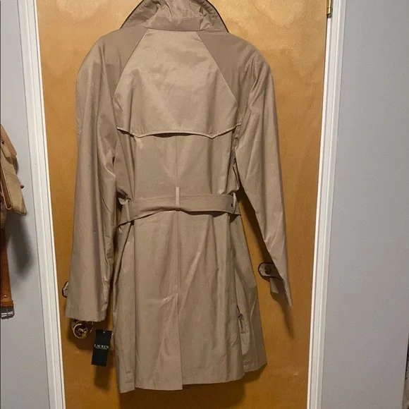 NWT- Lauren by Ralph Lauren Classic Tan Trench Coat, Sz. XL - Picture 4 of 4